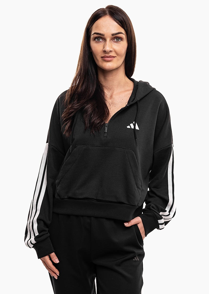 adidas Damen Sweatshirt Essentials 3-Stripes French Terry Quarter-Zip Hoodie JN1956