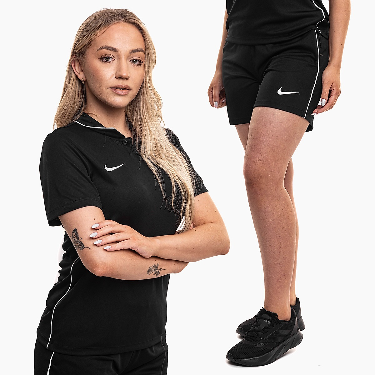 Nike Damen Sportset Trikot Shorts Dri Fit Park 26 Polo HM7150 010/HM7162 010