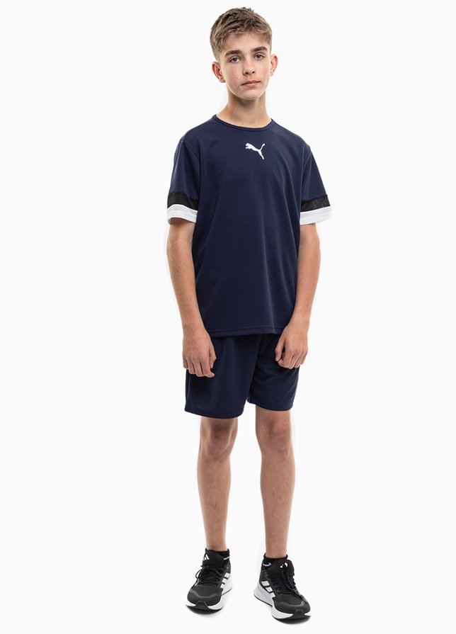 PUMA dziecięcy strój sportowy koszulka spodenki teamRISE Jersey Jr 704938 06/704943 06 PUMA dziecięcy strój sportowy koszulka spodenki teamRISE Jersey Jr 704938 06/704943 06